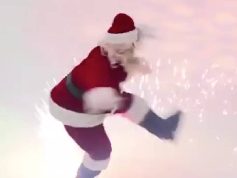 I'm Captivated By This Outrageous Ice Skating Routine From Santa
