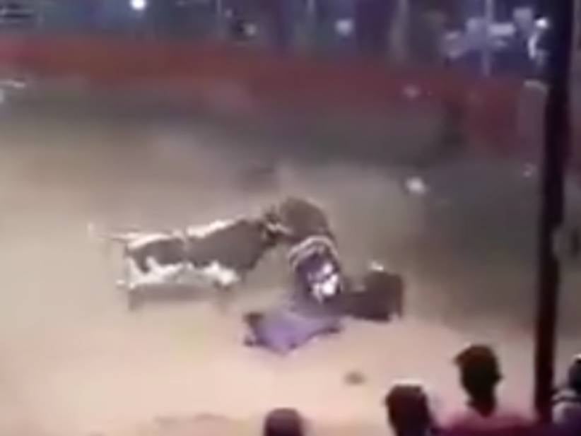 Worst Rodeo Clowns Ever Completly Give Up After Getting Repeatedly Bundled By A Rogue Bull