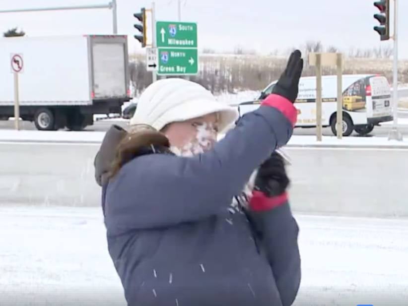 News Reporter Gets SMOKED In The Face With A Snowball Right Before Going On Air