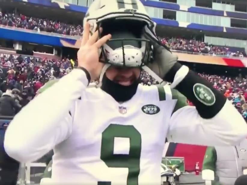 Bryce Petty Forgets To Take His Hat Off Trying To Put On His Helmet