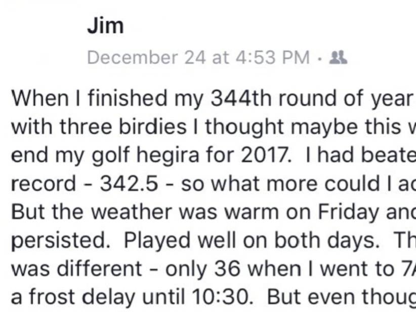 This Golf Guy Played 347 Rounds In 2017, And Finished With His 8th Ace