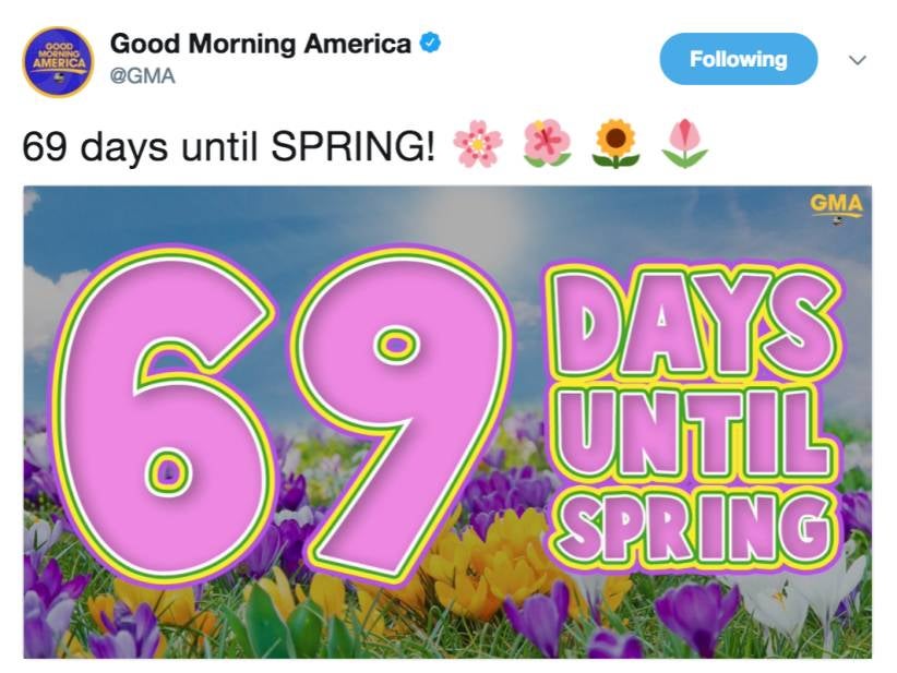 Spring Is Cumming In Just 69 Days