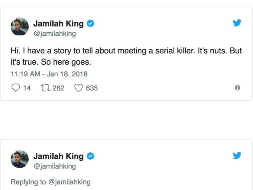 Woman Tweets The Crazy Story About How She Met A Serial Killer Without Even Knowing It