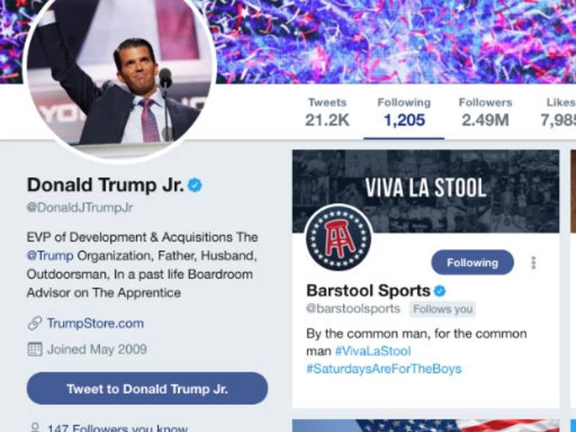 We Made It -- Donald Trump Jr. Now Following Barstool Sports On Twitter