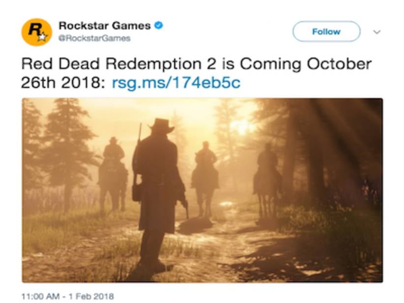 Rockstar Announces Red Dead Redemption 2's Release Date Is Officially October 26, 2018