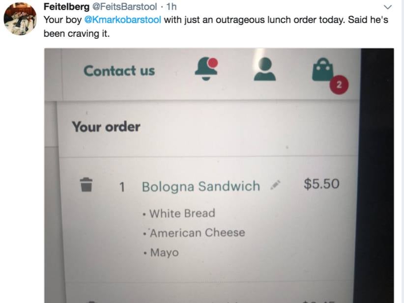 I Ordered A Bologna Sandwich For Lunch.