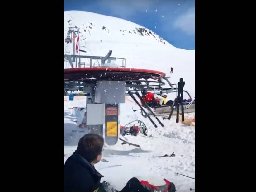 Ski Lift Malfunctions And Sends Bodies Flying In Every Direction In A CRAZY Video