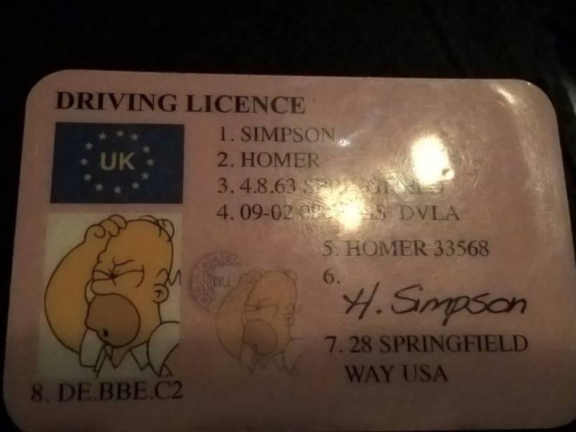 Some Guy Handed The Cops A Homer Simpson Driver's License When He Got Pulled Over