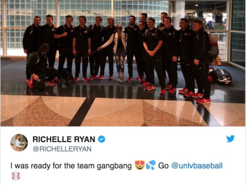 Finally Some Good News In The Industry!  Porn Star Richelle Ryan Meets Up With UNLV Baseball For A "Team Gangbang"
