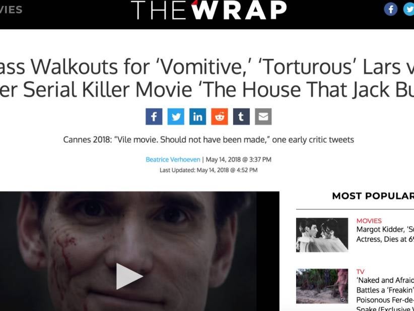More Than 100 People Walked Out Of A Screening Of A New Serial Killer Movie At Cannes Because It Was So Disgustingly Gross.  Time To Buy Tickets!