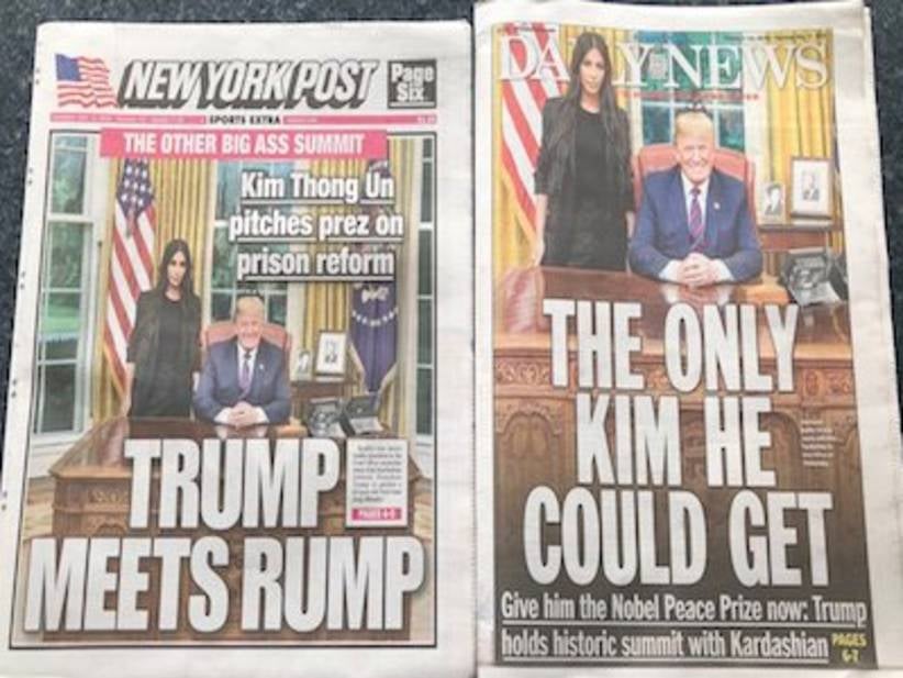 New York Newspaper Headline Showdown: Kim Kardashian Visits President Trump At The White House