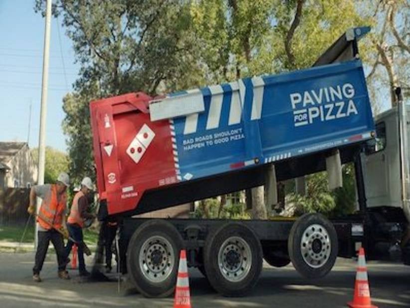 Domino's Is Fixing Potholes Around America To Save Pizzas From Getting Ruined Or Something