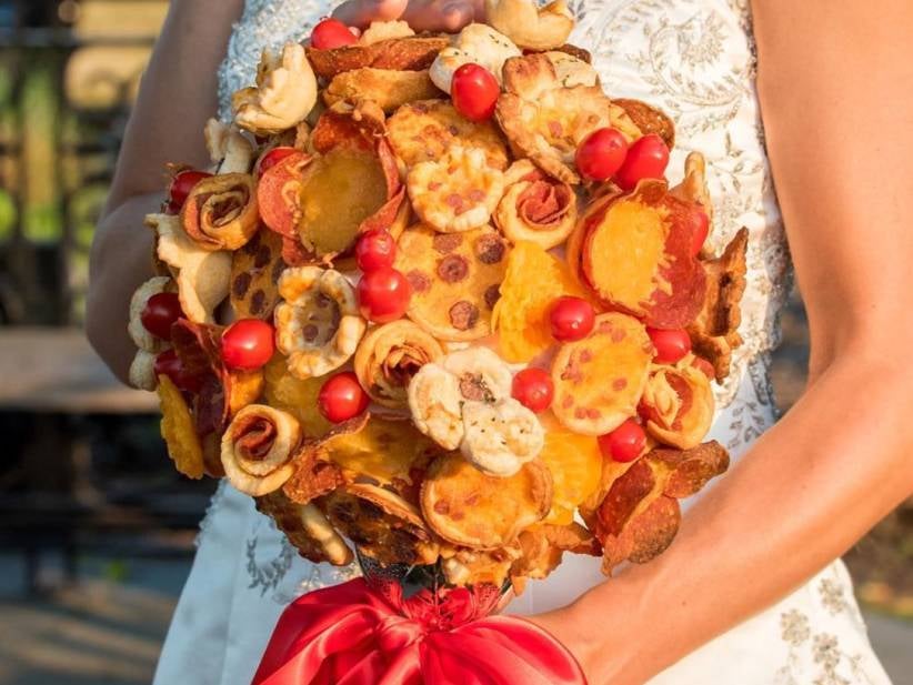 Wedding Pizza Bouquet Inspires Barstool Kitchenette Bouquet