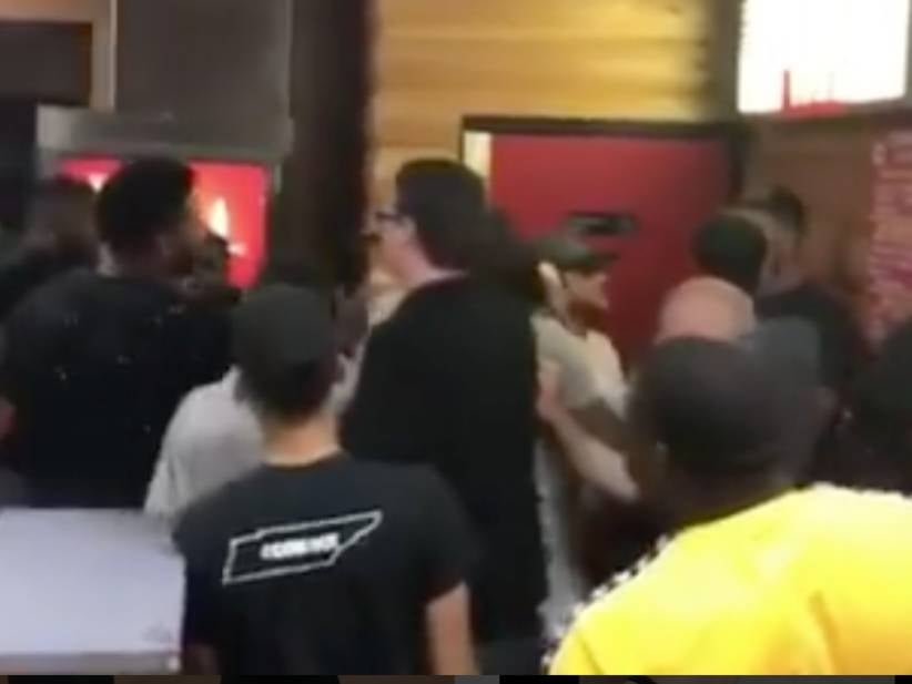 Late Night "Cookout" Line Erupts Into A Full Restaurant 5 Minute Brawl Featuring At Least 10 Square Punches To Faces