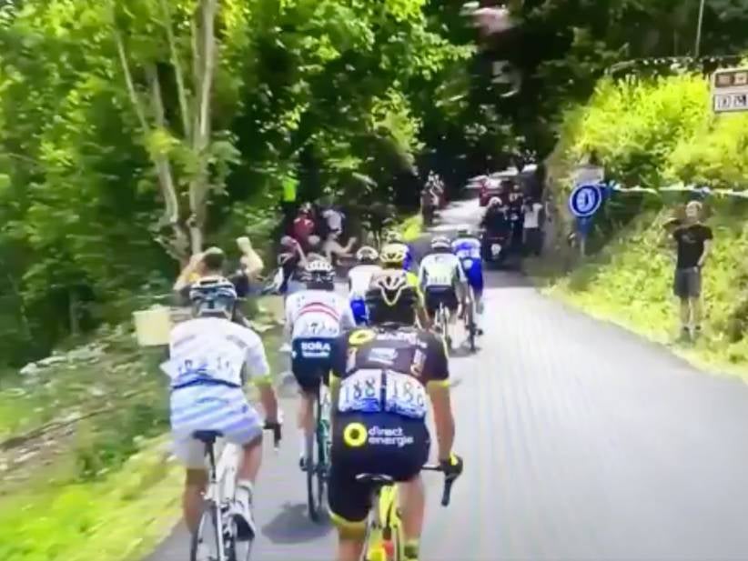 Hardo Mountain Biker Ramps Over Tour de France Riders