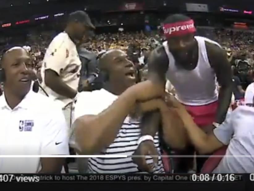 No One In The World Will Be As Happy As Magic Johnson When Lance Stephenson Interrupts His Interview