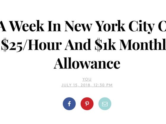 35) Millennial Outlines How It's Possible To Live In New York City On A $25 an Hour Salary And Two Parents Who Pay For Everything She Needs